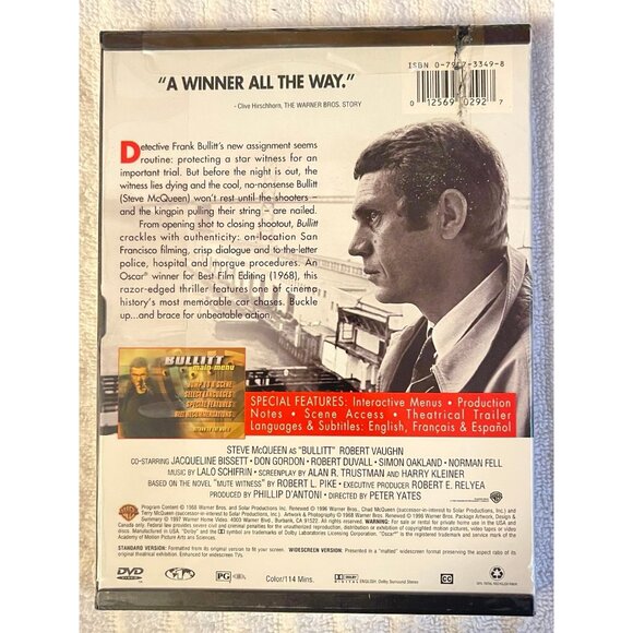 Bullitt DVD Steve McQueen NEW - Picture 2 of 3